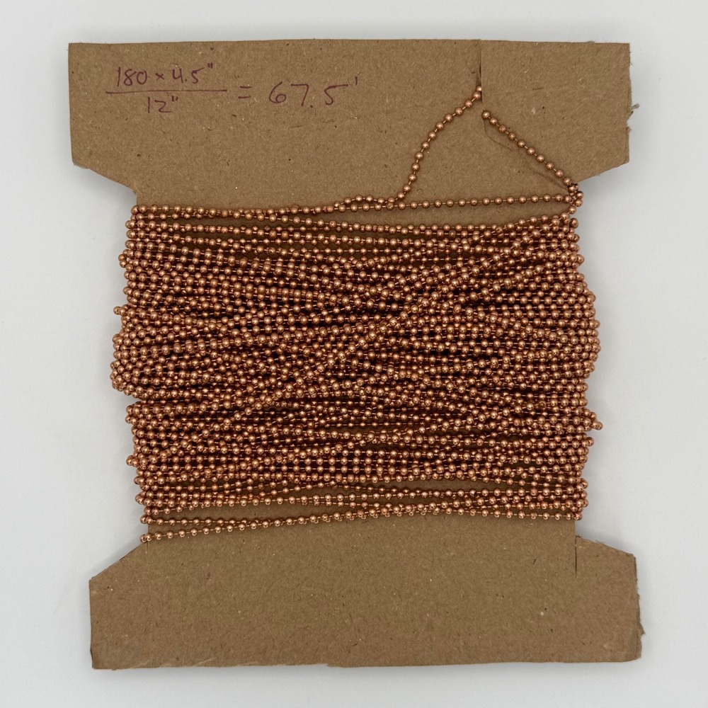 67ft‎ Bulk 2mm Copper Ball Chain Spool for Jewelry Making and Crafts